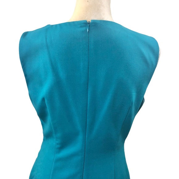 Calvin Klein Teal Starburst Sheath Dress Sz 8 - Picture 8 of 11